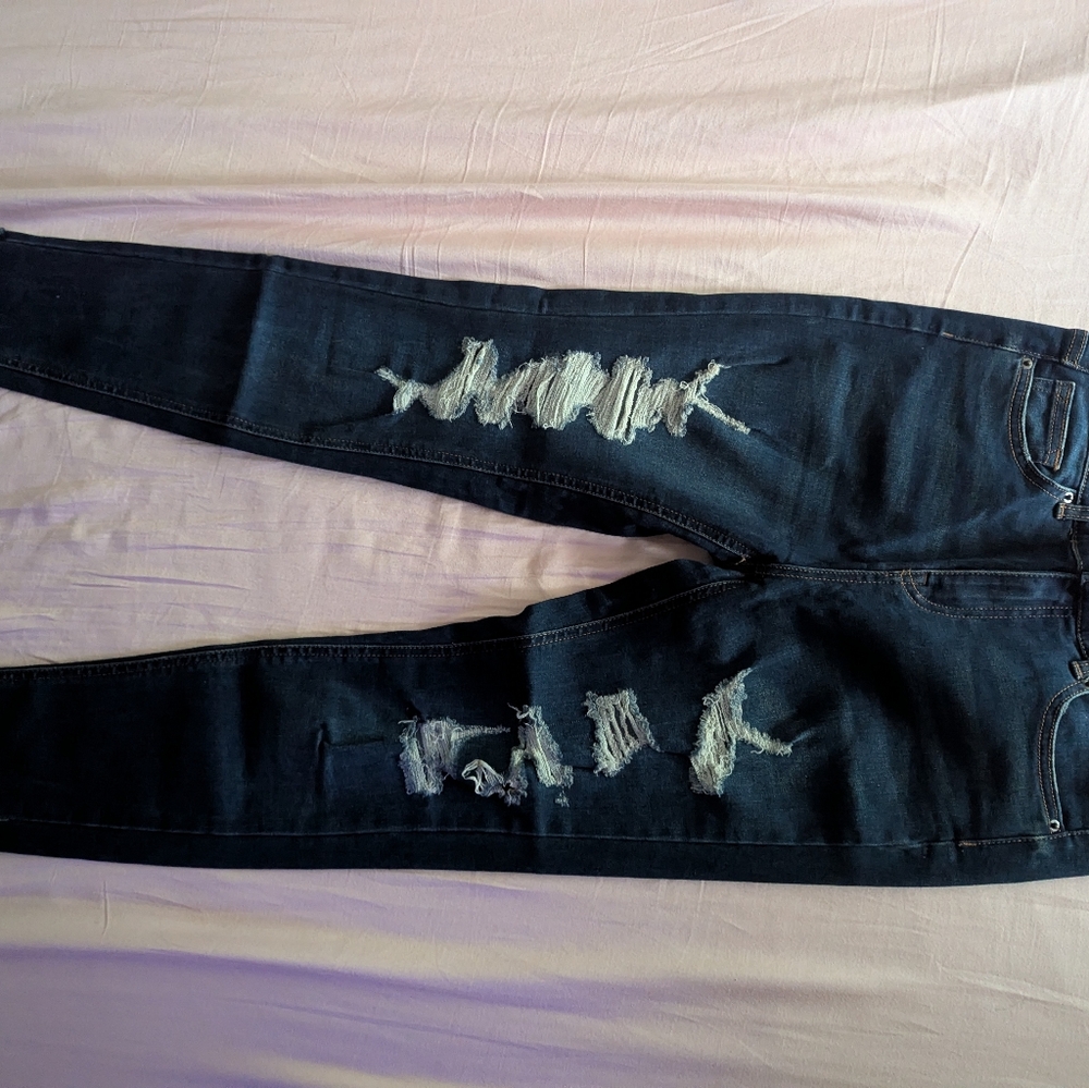 Wild Fable Distressed Dark Blue Skinny Jeans